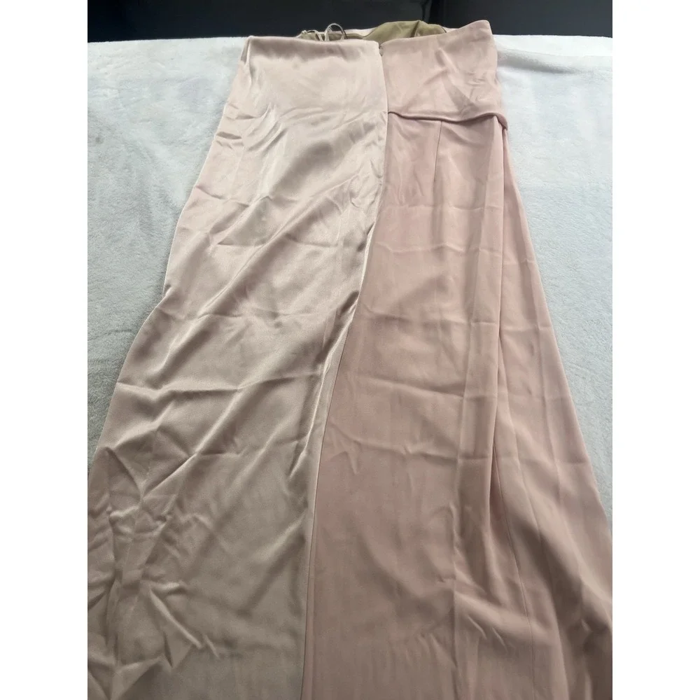 NWT Halston Heritage 'Barely Pink' Strapless Gown with Silk Overlay Size 10 - Picture 13 of 15